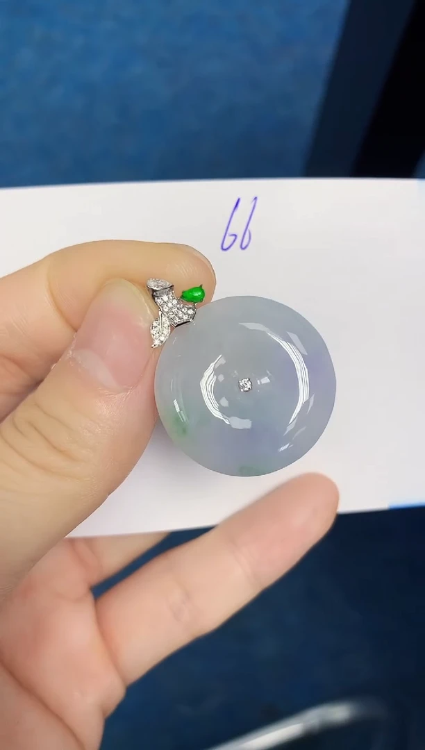 翡翠18K金镶嵌颈饰天然缅甸翡翠A货翡翠百元以上9元证书费自理