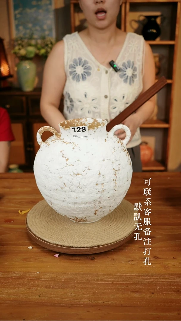 128景德镇手工拉胚花瓶花器重工款