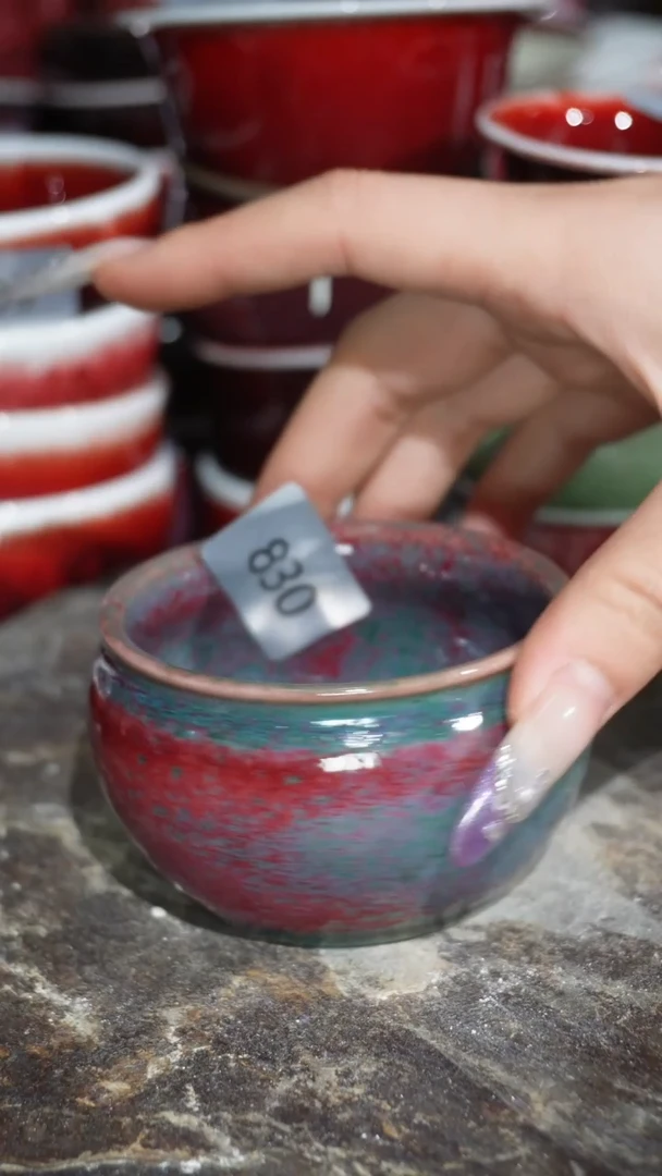 摆件陶精品窑变钧瓷茶器