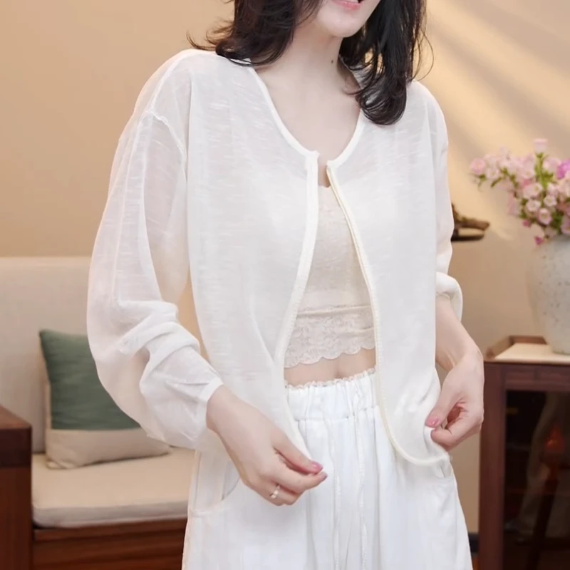 2025夏季韩版新款简约百搭拉链防晒开衫外套LK2503601