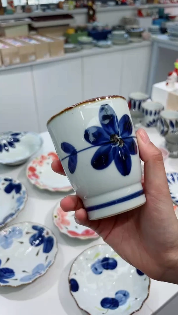 【闪购商品】瓷片风轮花手握杯（高）