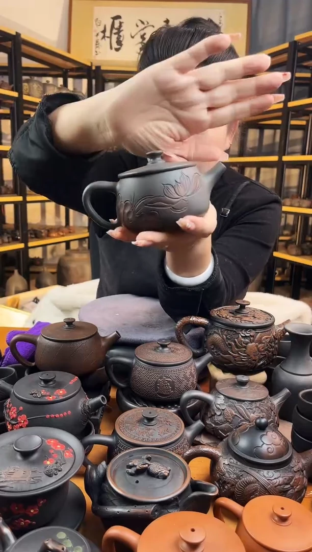 【闪购商品】壶瑕疵无礼盒球孔 荷花大口汉瓦