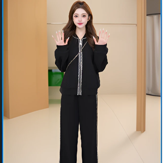 Basic House/百家好CSM春季新款小香风高级感休闲立领棒球服套装