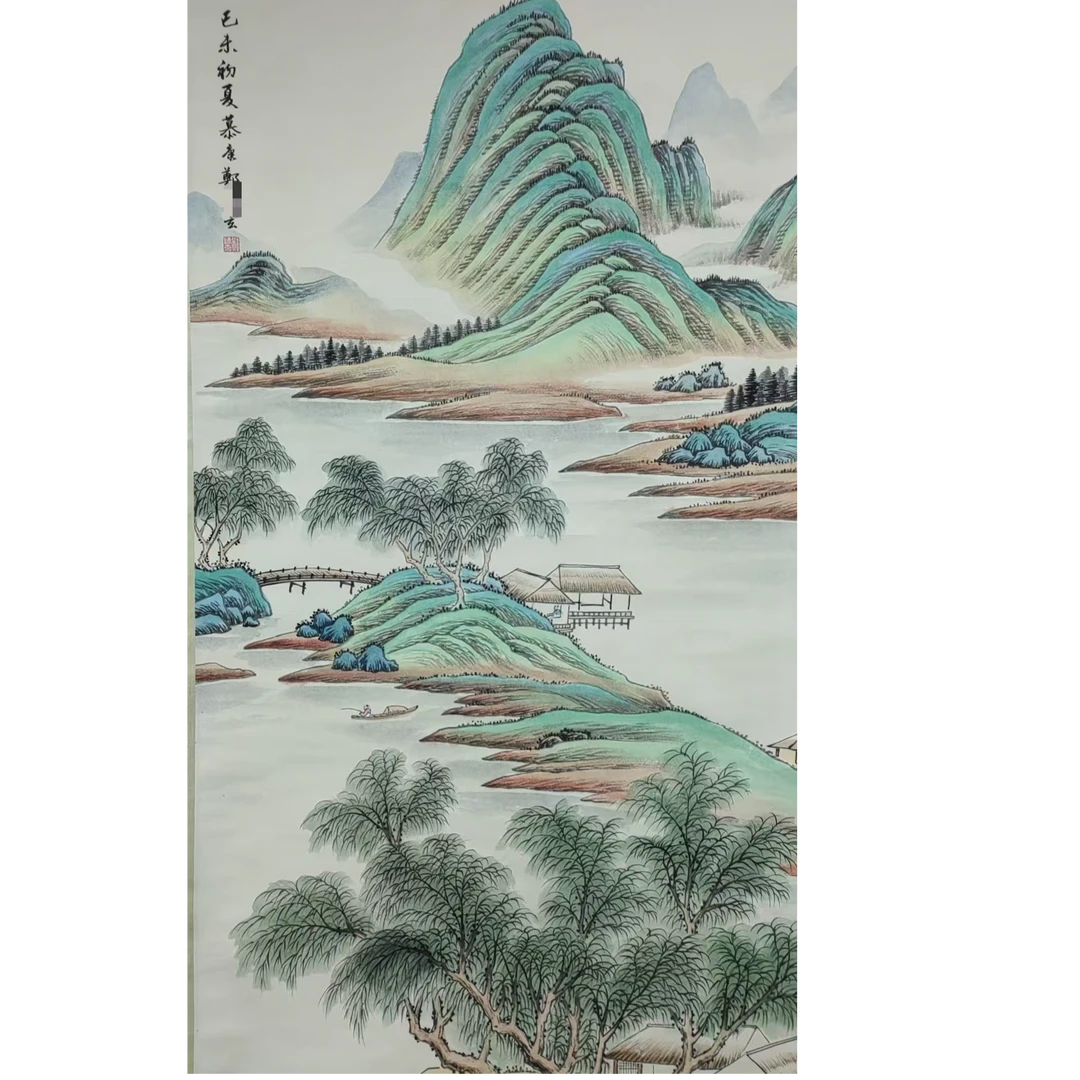 郑老 款山水立轴138*68约8.4平尺