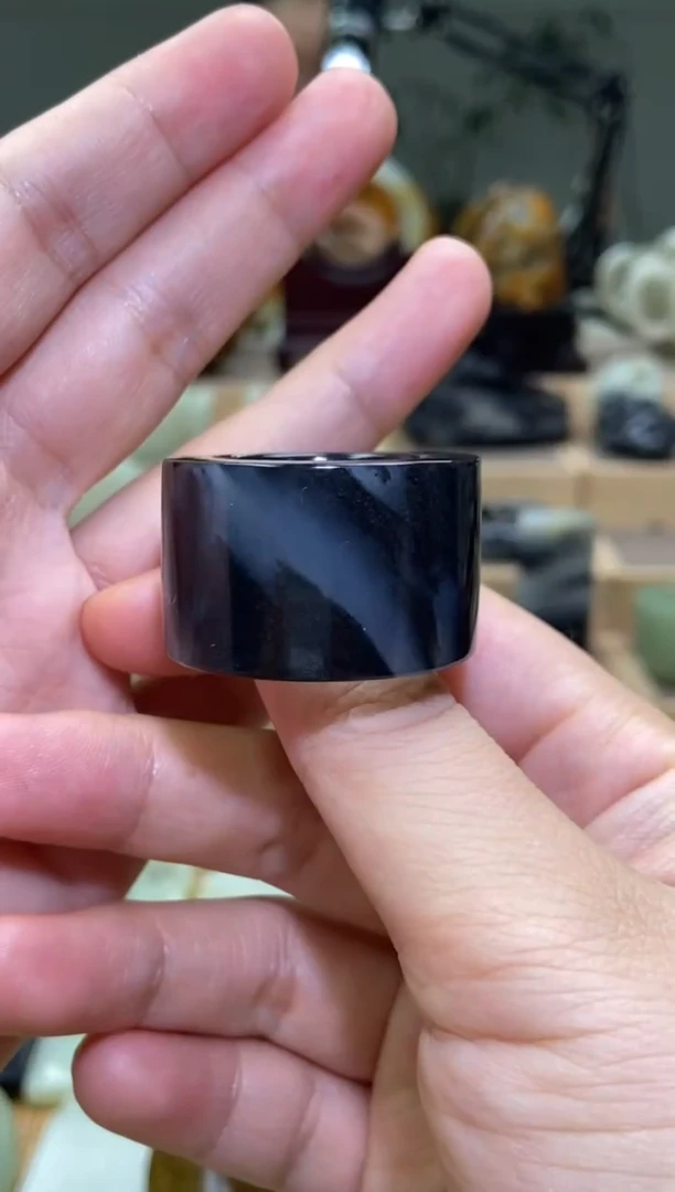 未镶嵌和田玉把件新疆和田玉青花扳指