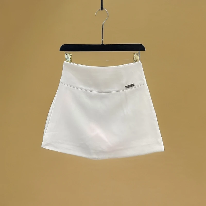 白色时尚西装灰色半身裙夏装2025夏季新款高腰开叉a字包臀短裙裤