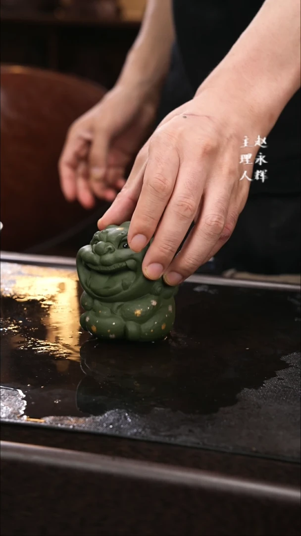 紫砂茶宠紫砂 笑狮