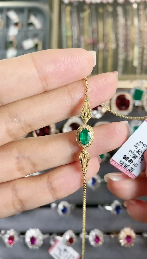 手链18K金镶嵌祖母绿·