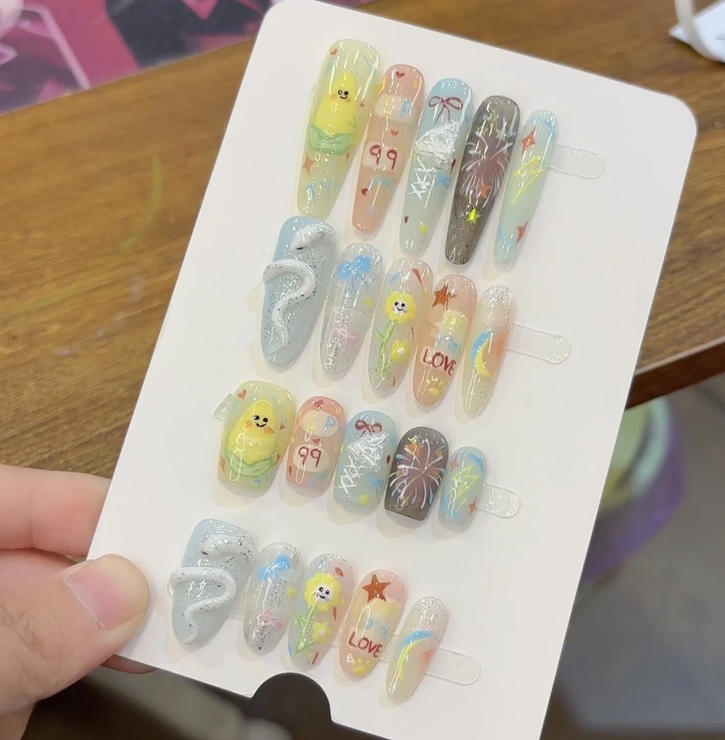 【无锡爱情故事】AB款雷朋痛甲甜玉米应援甲明星穿戴甲10片可拆卸