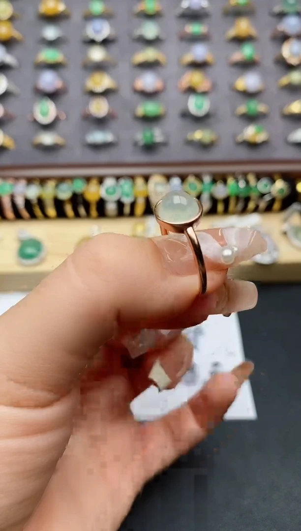 翡翠戒指银S925镶嵌1