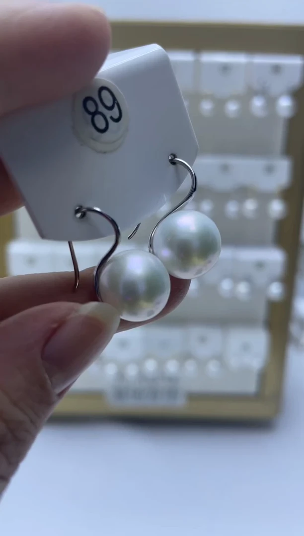 银S925镶嵌耳饰淡水珍珠89