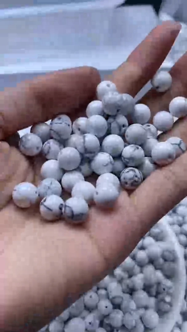 颈饰未镶嵌石英岩玉W1237-白松8mm*30颗