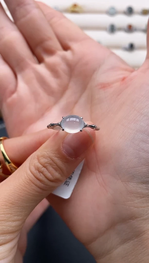 银S925镶嵌戒指翡翠22222222+10