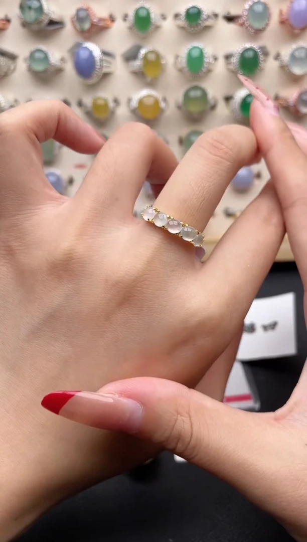 【闪购商品】翡翠戒指银S925镶嵌一物一证一礼盒