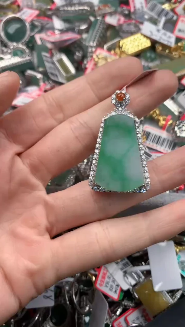 银S925镶嵌戒指翡翠333   9