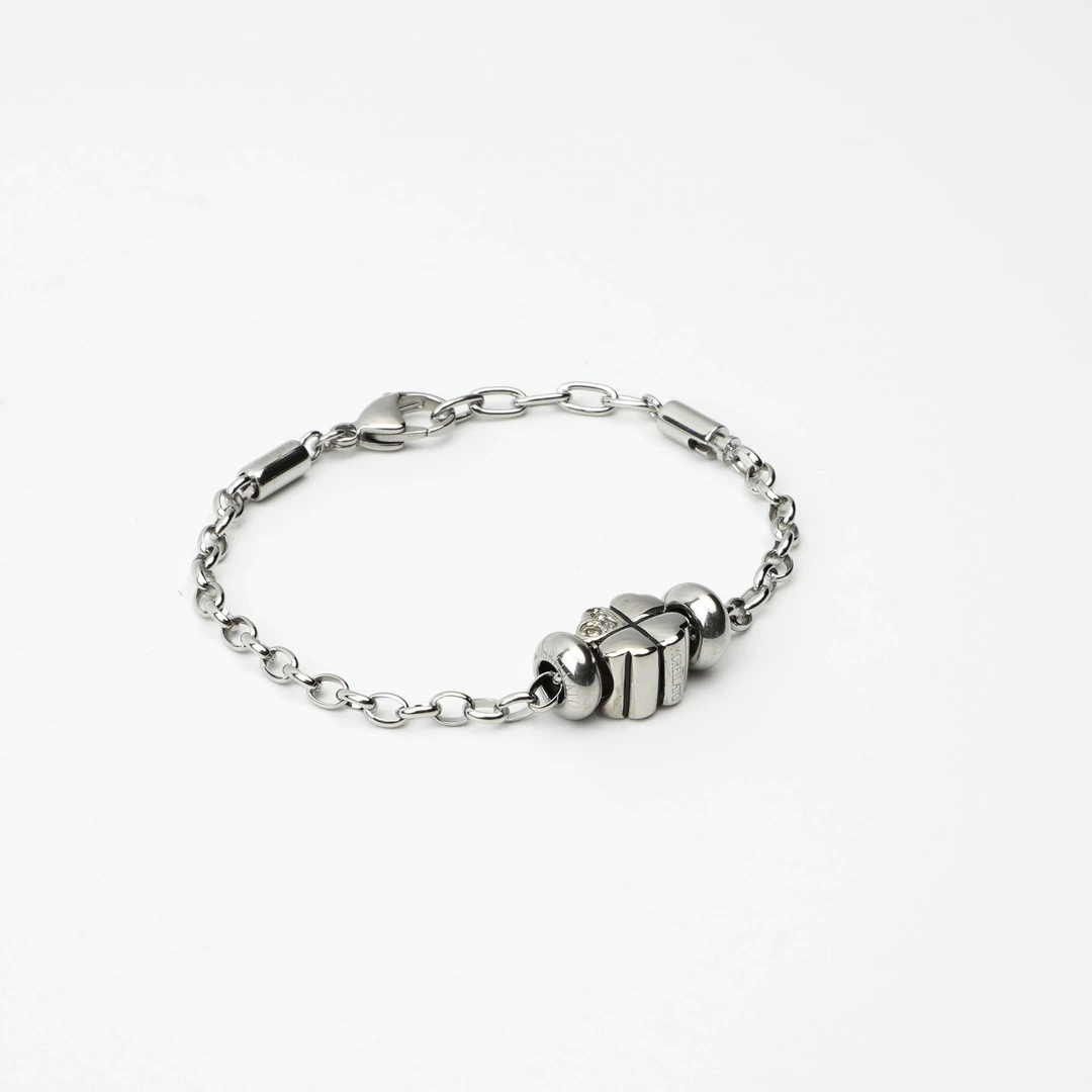 合金锆石手链 复古银色素款小众做旧链条朋克百搭拼接不掉色欧美