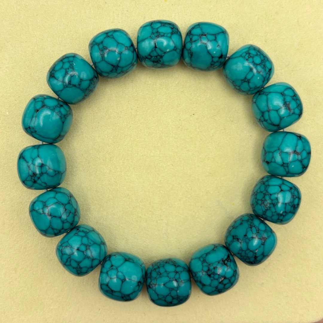 非金属珐琅手链 蓝色松松桶珠1.4mi手串 E152