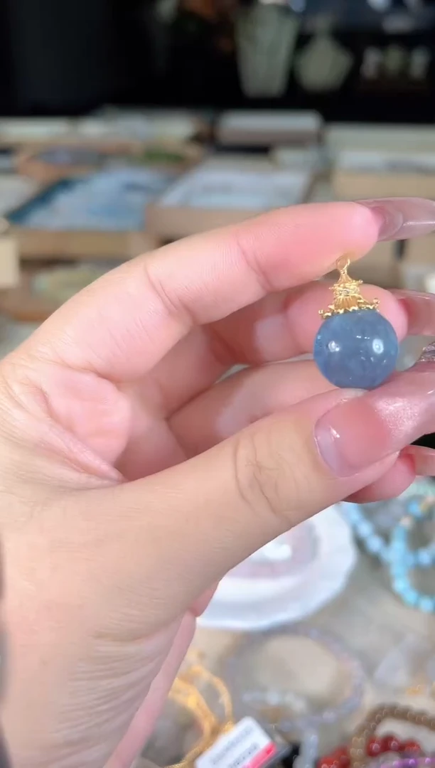 海蓝宝石吊坠(不含链)银S925镶嵌多样性发货其一