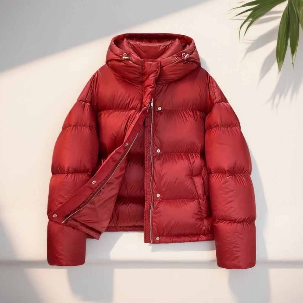 缎面珠光感！韩版宽松加厚超轻超柔！2025年新款廓形短款面包服