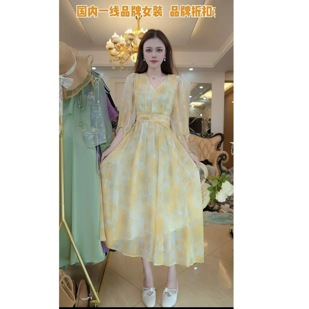 法式I新款优雅连衣裙2025夏季洋气减龄显瘦裙子D5027