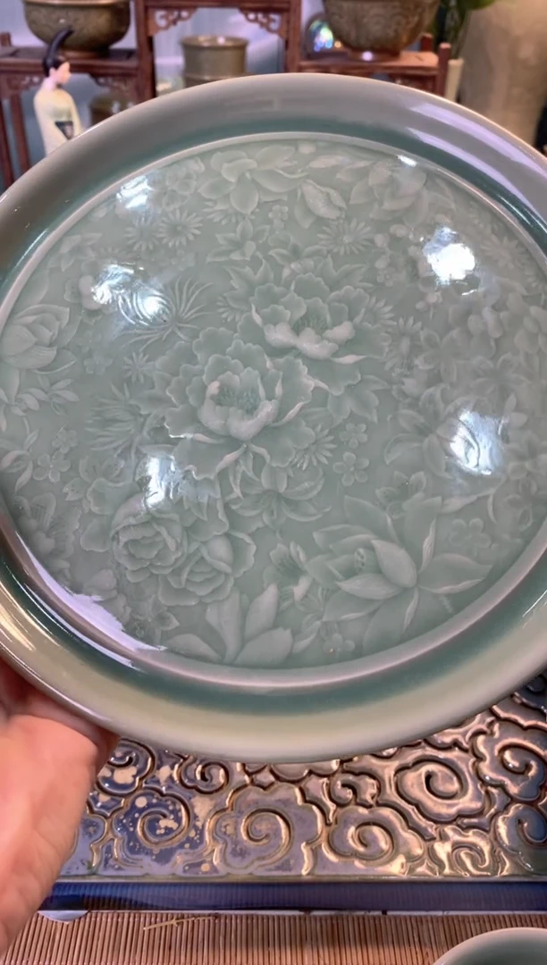耀州窑微瑕 百花壶承 特价处理 一个