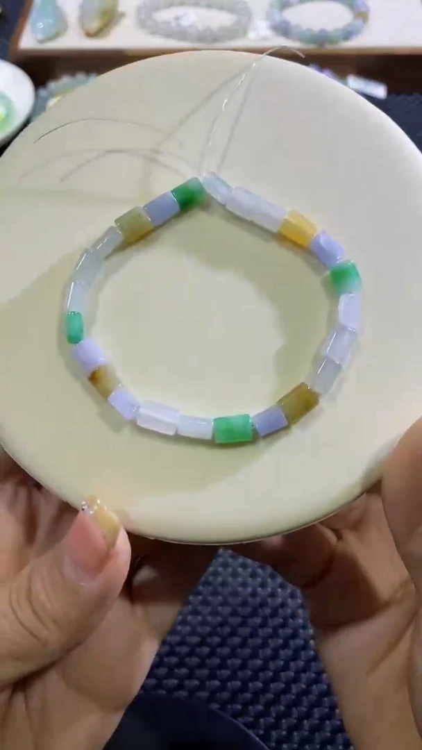 翡翠散珠天然翡翠A货 桶珠