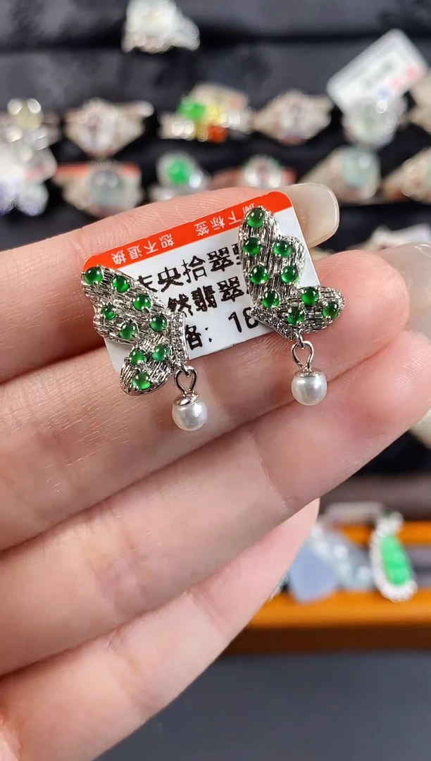 银S925镶嵌戒指翡翠天然A货翡翠75