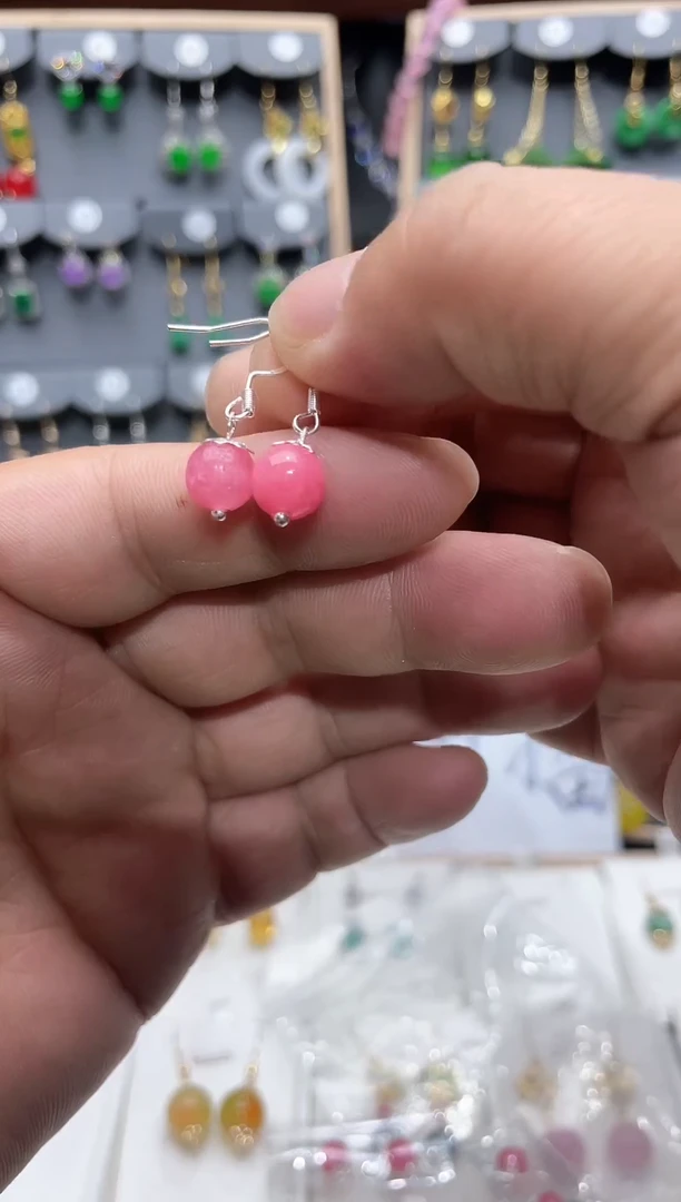 【闪购商品】玛瑙/玉髓耳坠银S925镶嵌时尚耳饰111