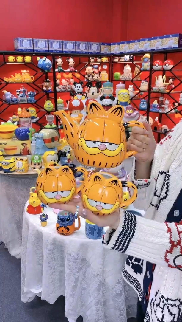 【闪购商品】.@@加菲猫陶瓷一壶二杯