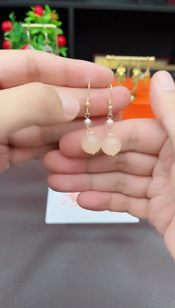 玛瑙/玉髓耳饰银S925镶嵌218000