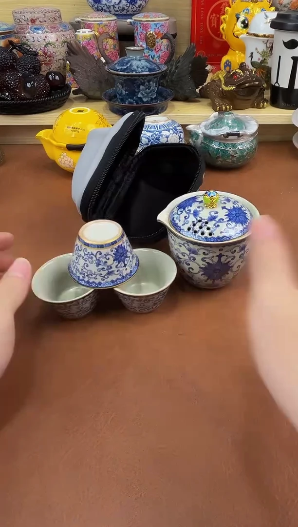陶瓷茶具摆件旅行套组