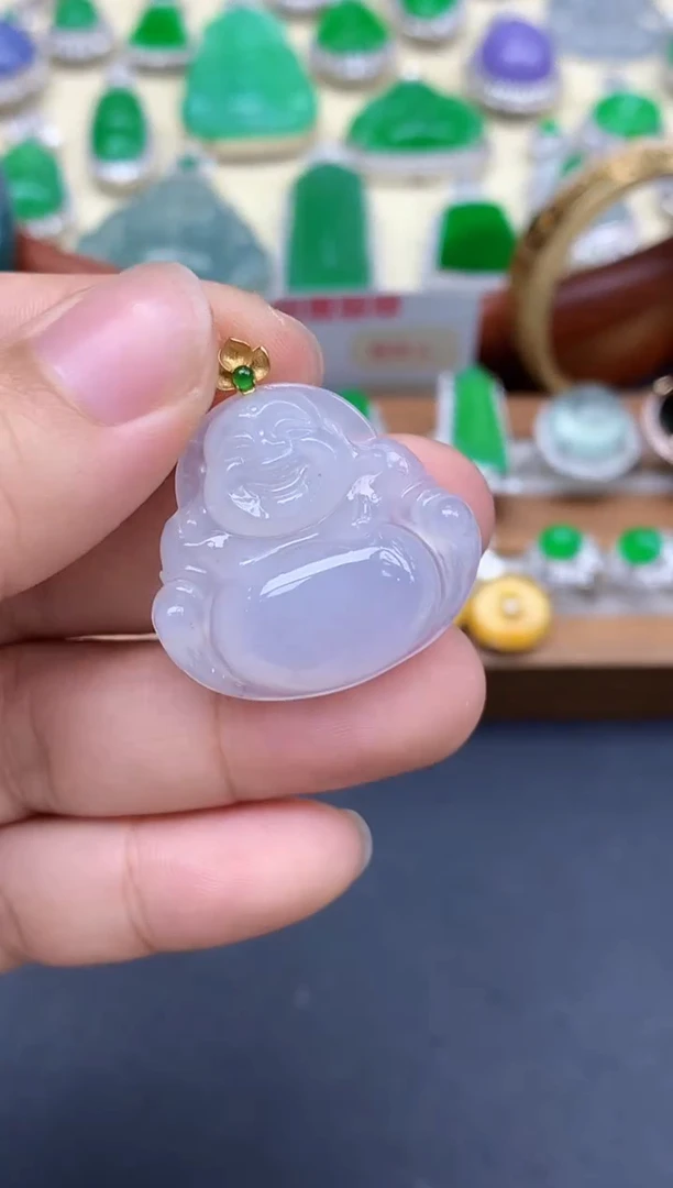 颈饰18K金镶嵌翡翠117-中国好珍宝