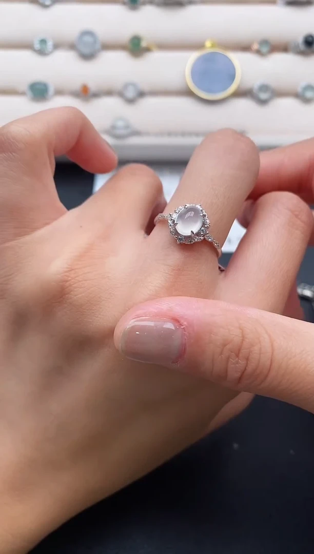 银S925镶嵌戒指翡翠33333333+7