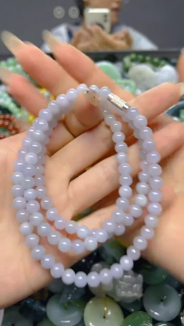 颈饰未镶嵌翡翠5MM/ L /翡翠A货，一件也是批发价