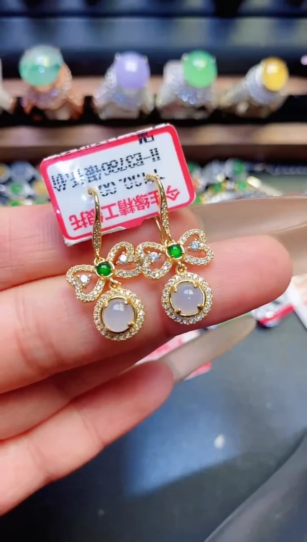 银S925镶嵌戒指翡翠天然