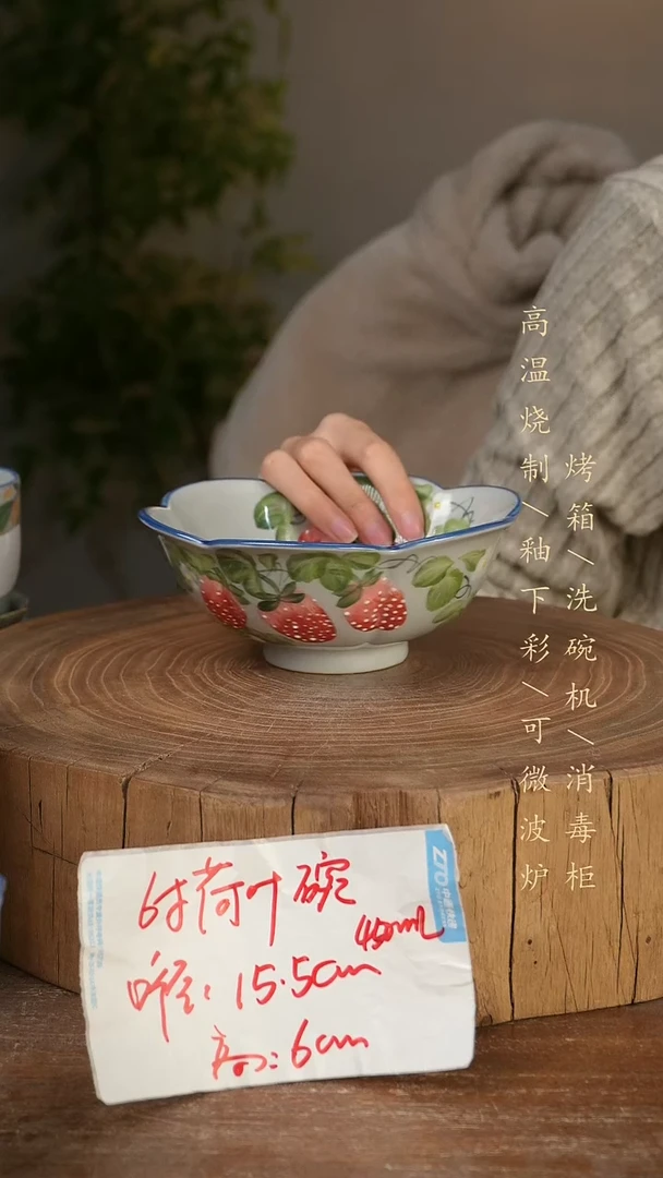 碗瓷景德镇手工手绘高温瓷釉下彩