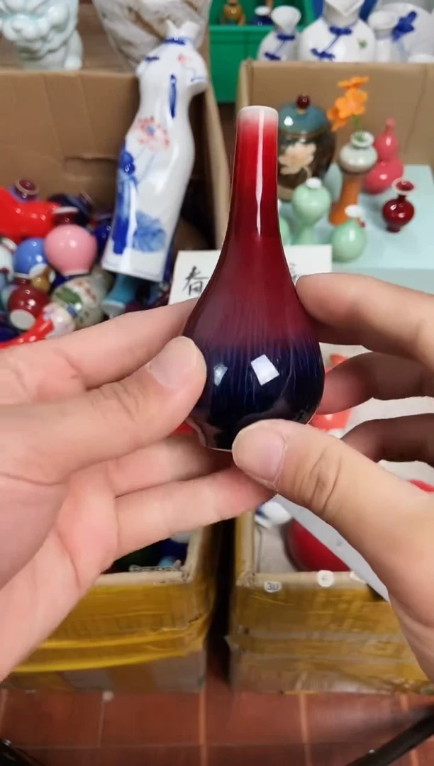 【闪购商品】摆件1.31晚景德镇手工陶瓷摆件-自然流釉