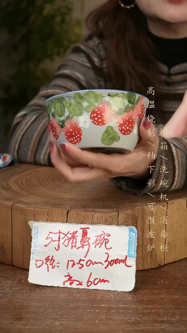 碗瓷景德镇手工手绘高温瓷釉下彩