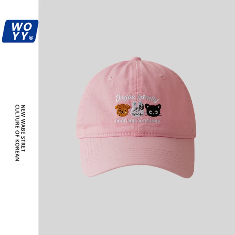 卡通可爱软顶棒球帽子女时尚百搭情侣出游学院风鸭舌帽男显脸小