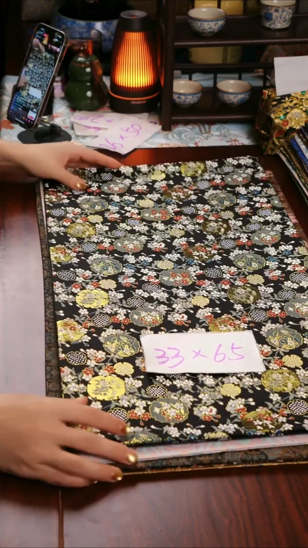 【花团锦簇双面】中国风干泡织锦茶席33*65