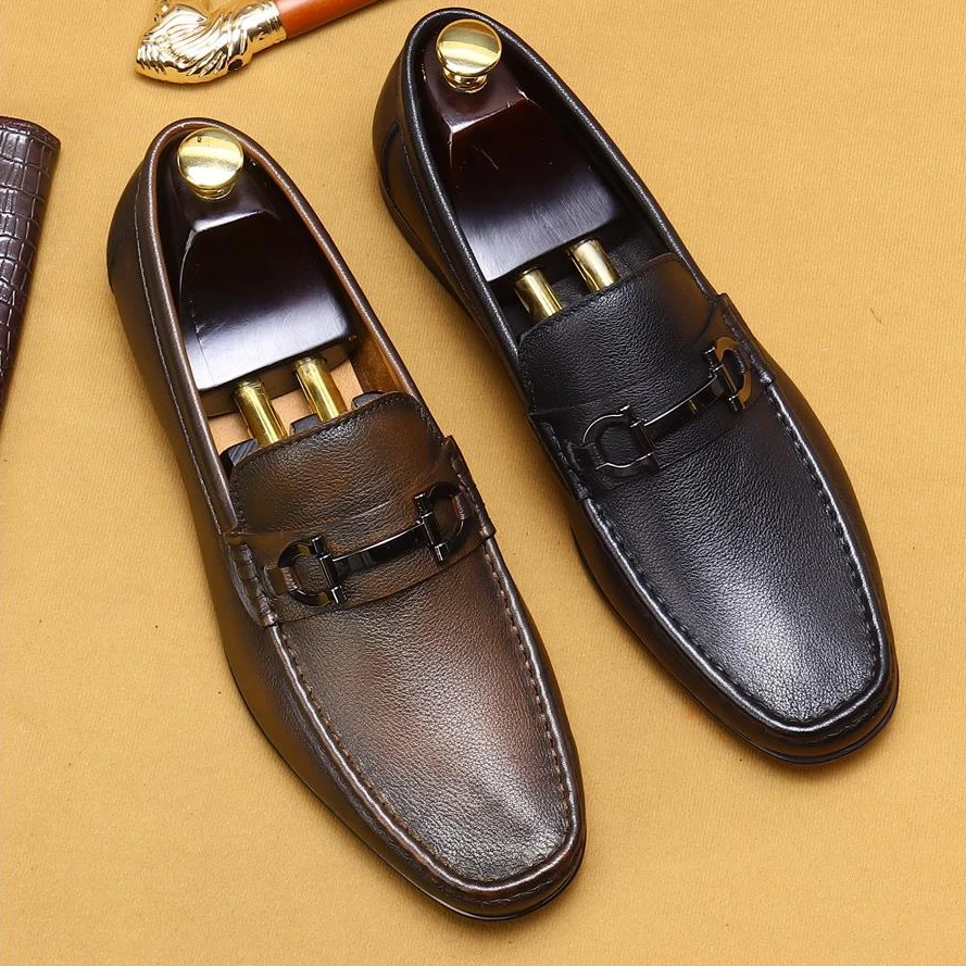 豆豆鞋男款真皮透气软底软面一脚蹬男鞋乐福鞋男士开车专用鞋夏季