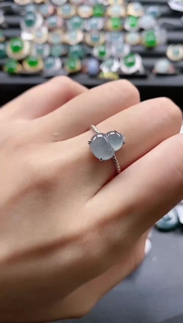 【闪购商品】翡翠戒指银S925镶嵌5151-22