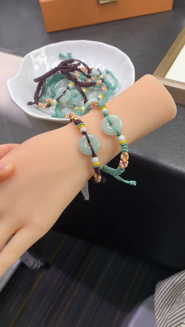 未镶嵌手链翡翠FC568 翡翠平安扣手绳 多样性发其一