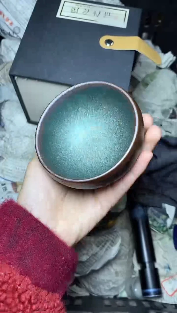 【闪购商品】茶盏糖果 青蓝 钵 盏三疯建盏茶器