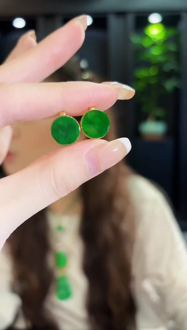 未镶嵌翡翠耳饰耳扣 缅料A货/多样性发货/一件