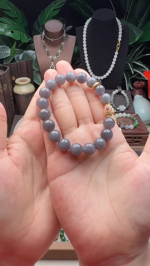 手链未镶嵌和田玉精品10m青海野牛沟老料烟紫手串