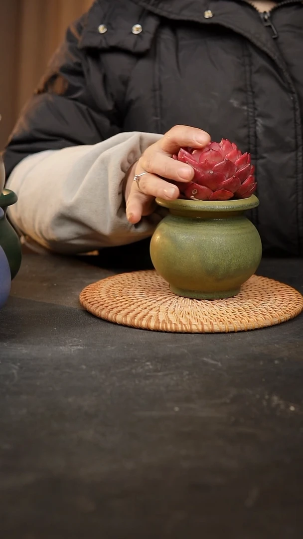 【闪购商品】瓷片泥泥手工花盆口8