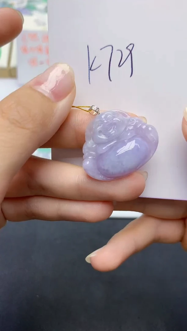 翡翠18K金镶嵌颈饰天然缅甸A货翡翠