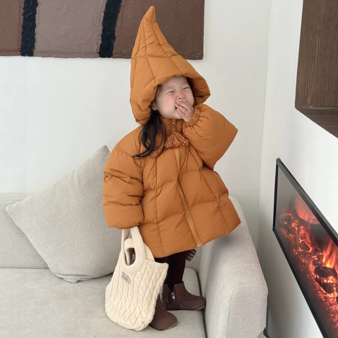 【南瓜精灵】儿童羽绒服2025冬季新款男童女童羽绒服新国标90白鸭绒