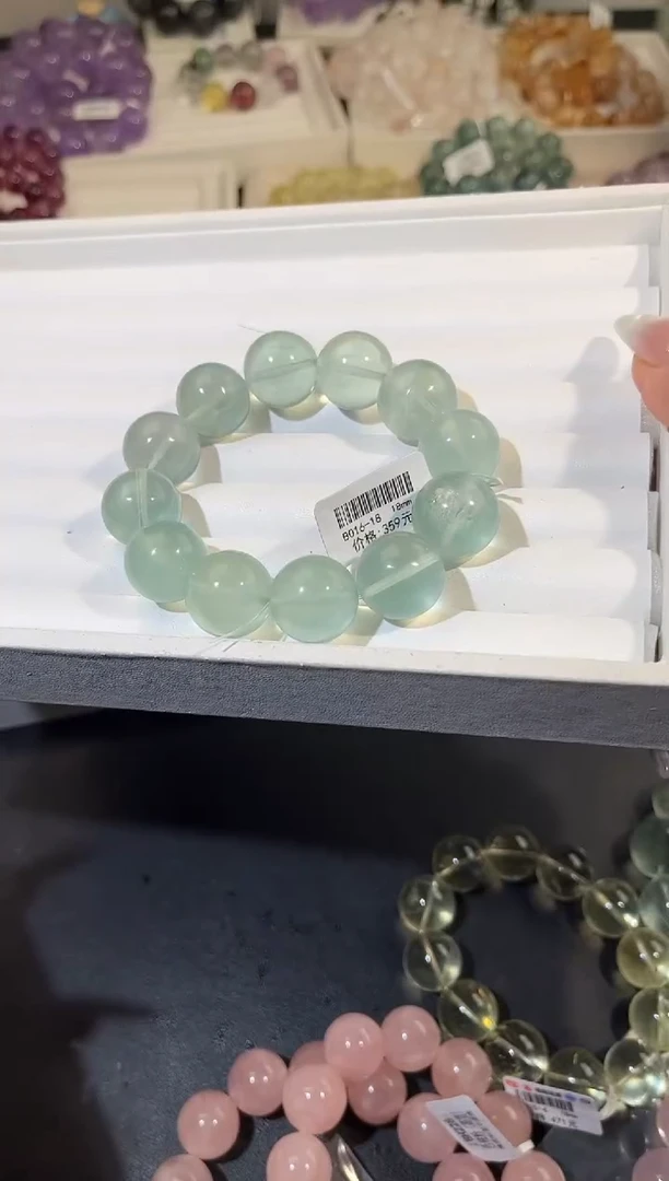 未镶嵌手链萤石多样性发一奶绿18mm